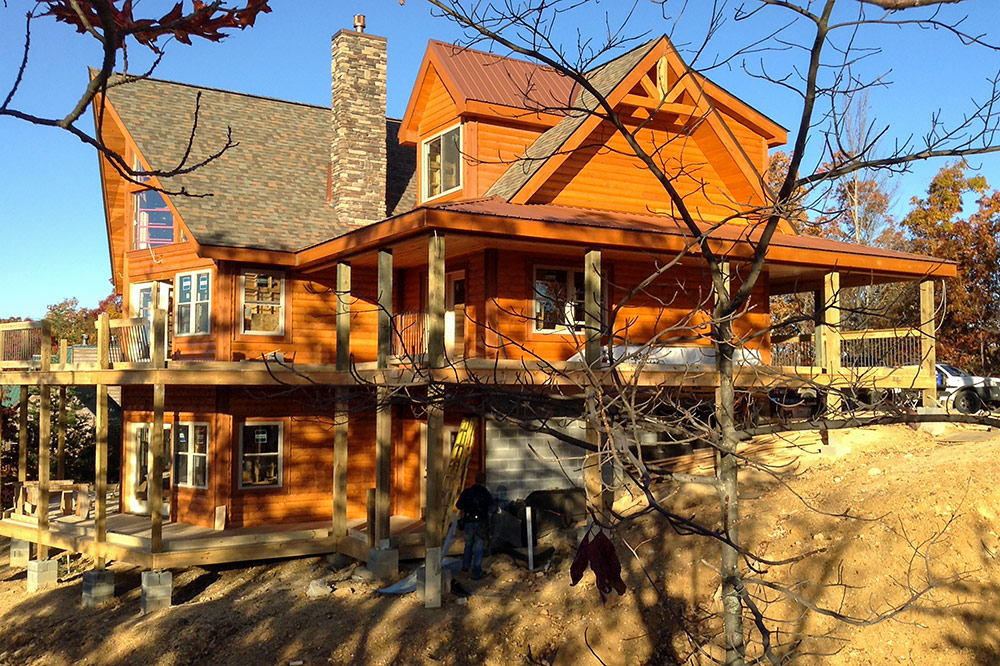 Custom mountain cabin with wraparound porch in Sevier County Tennessee